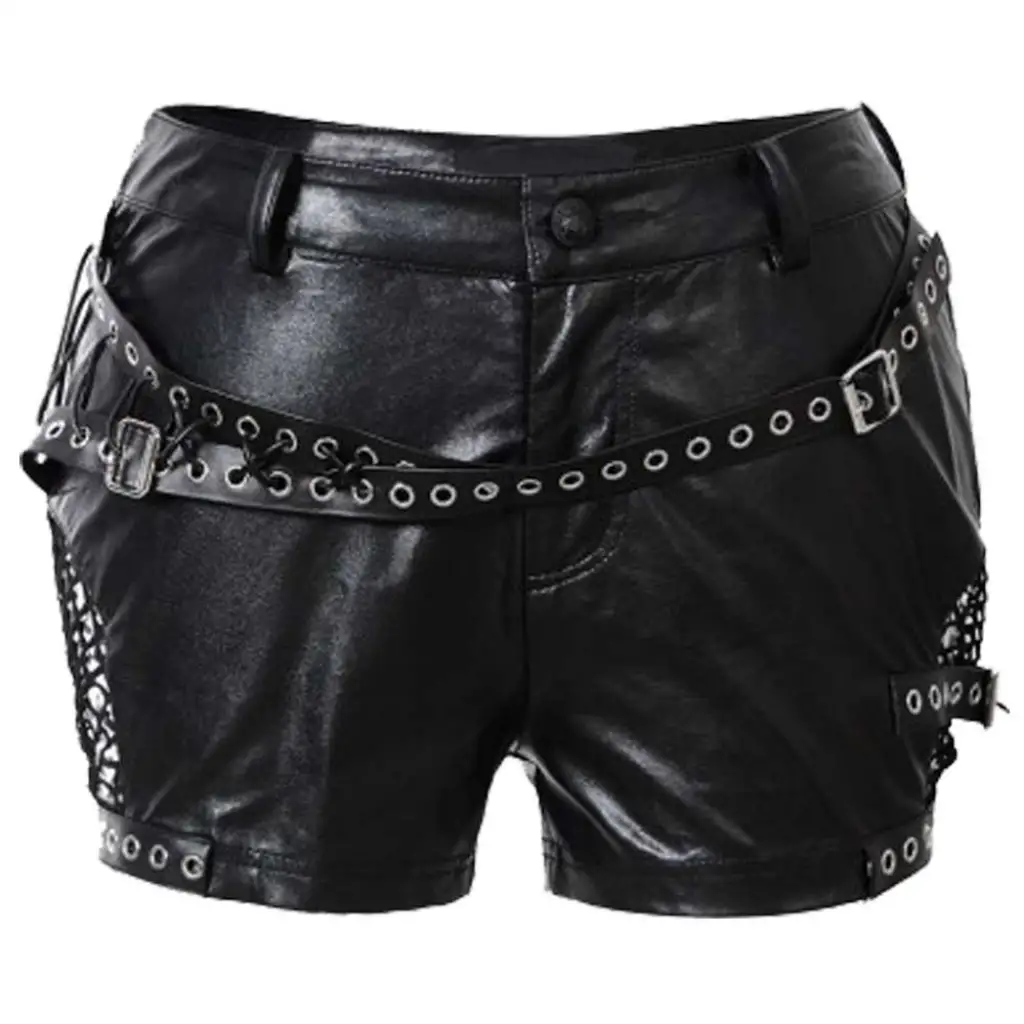 Women’s Chains Black Rhinestones Gothic Punk Buckles Pant Emo Tripp Pants