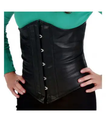 3D model Black Leather Underbust Victorian Corset Top VR / AR / low-poly