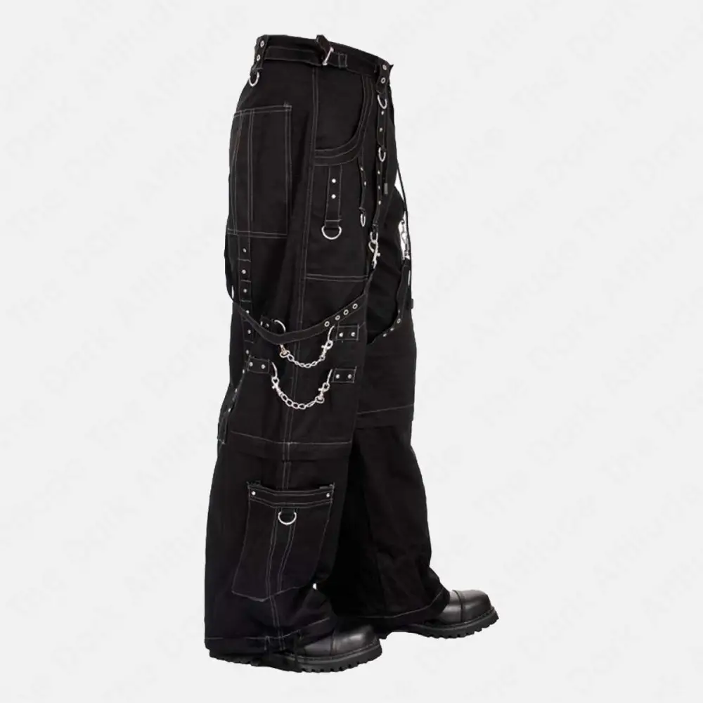 EMO Grey Straps Trouser Punk Rock Baggy Gothic Pants