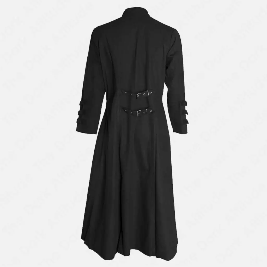 Rivets Straps Gothic Uniform Long Trench Coat | Men Zipper Buckle Full ...