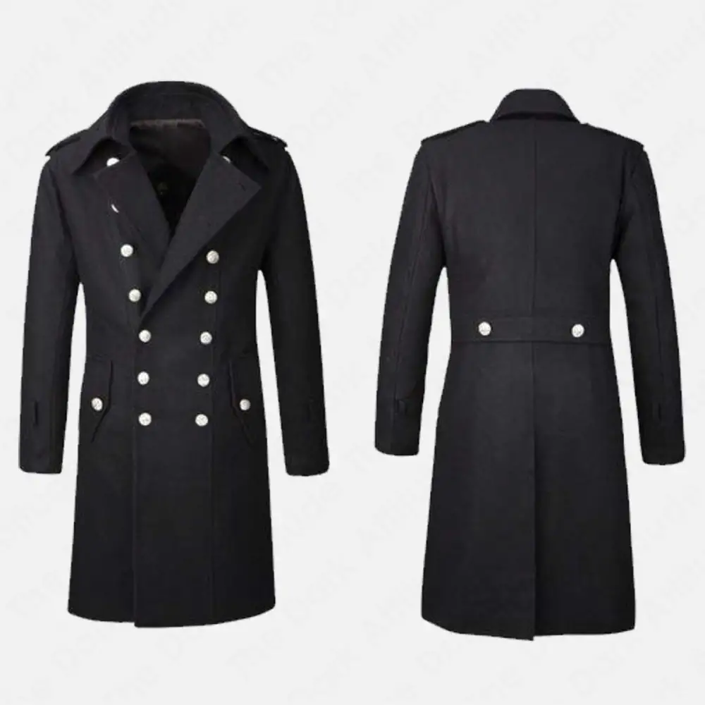 double breasted military coat