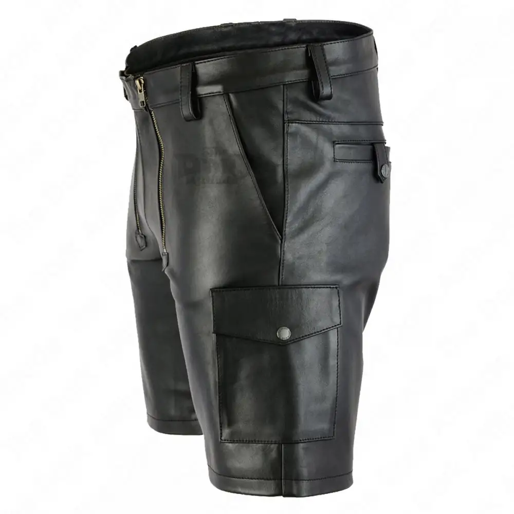 Bouncers Club Leather Cargo Shorts - The Dark Attitude