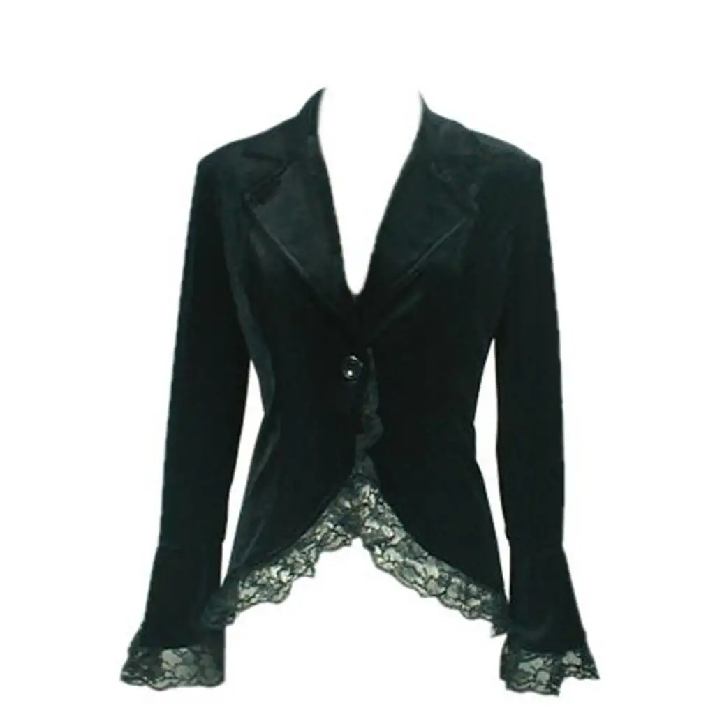 Gothic Victorian Vampire Corset Back Velvet Jacket (S) Black : :  Clothing, Shoes & Accessories