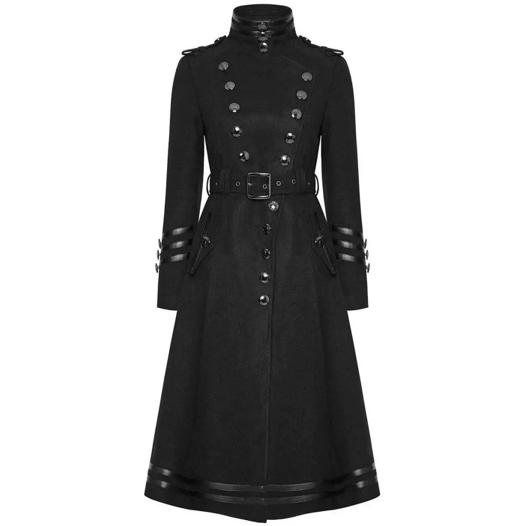 Women Gothic Steampunk Military Long Coat
